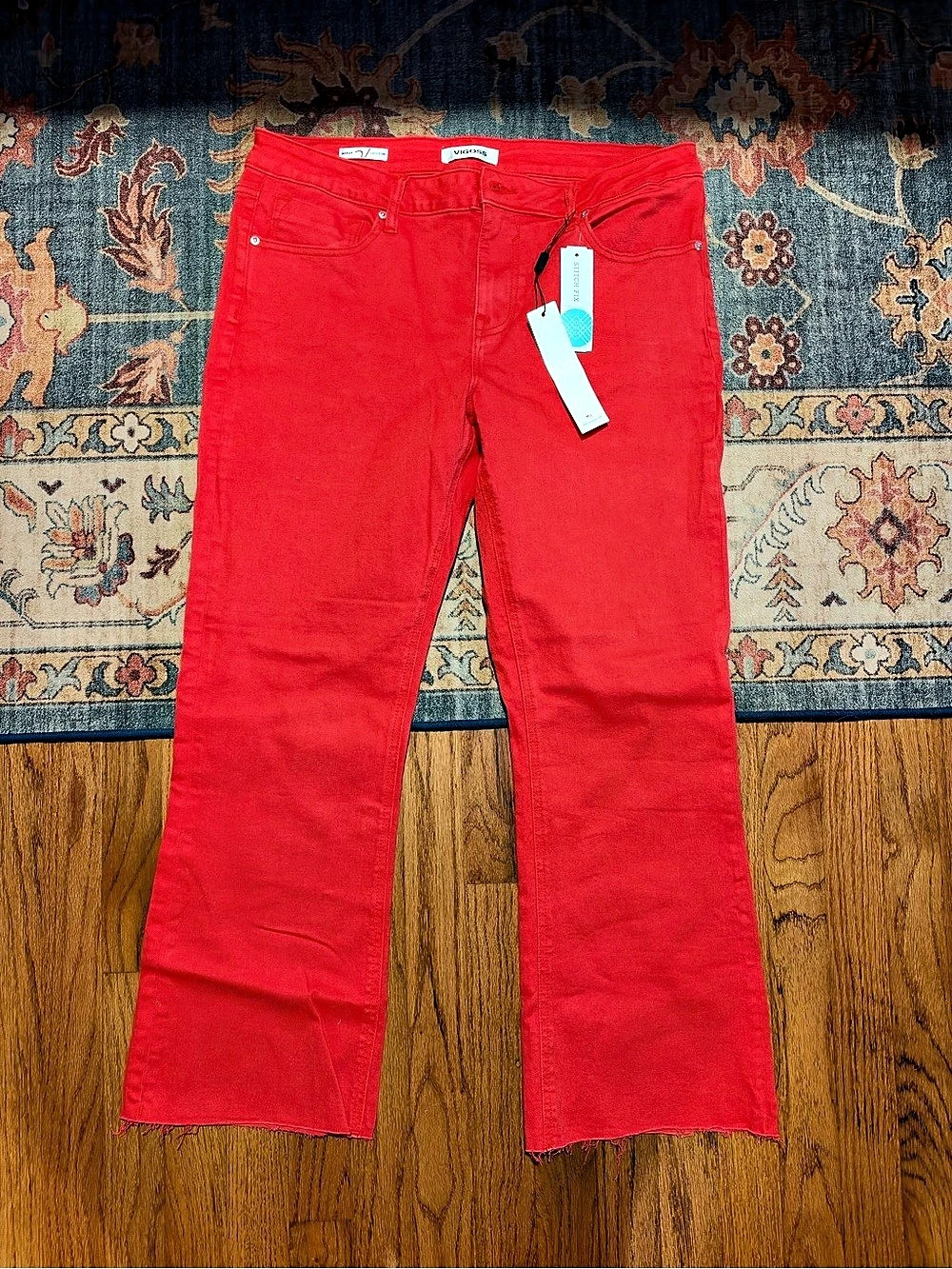 Stitch Fix - Vigoss Marley Mid Rise Crop Boot Pant Bootcut Red Size 16 NWT